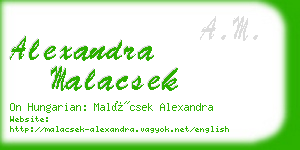 alexandra malacsek business card